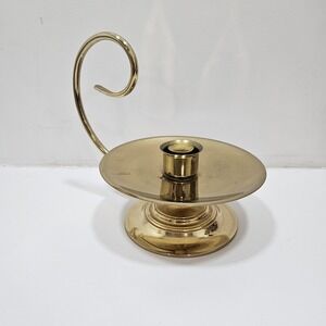 Vintage Baldwin Brass Chamberstick Candle Holder ~ Forged in America 9.5"